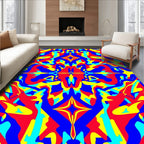 Vivid Abstract Psychedelic Pattern Rug