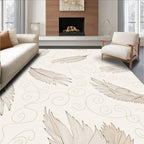 Elegant Feather Swirl Pattern Rug