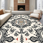 Intricate Floral Mandala Pattern Rug