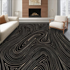 Black Tan Abstract Topographical Rug