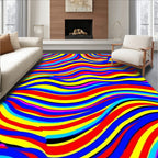 Vivid Abstract Wave Pattern Design Rug