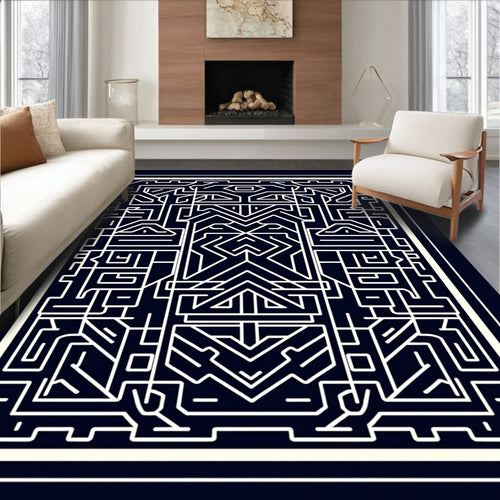 Abstract Geometric Linear Pattern Rug