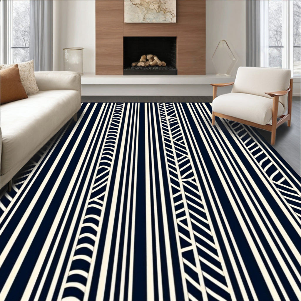 Modern Vertical Stripe Pattern Rug