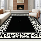 Classic Floral Border Decorative Design Rug
