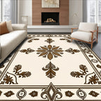 Elegant Floral Bordered Design Rug