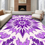 Purple Floral Medallion Mandala Rug