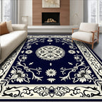 Antique Mandala Floral Border Design Rug