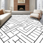 Abstract Interlocking Lines Geometric Design Rug