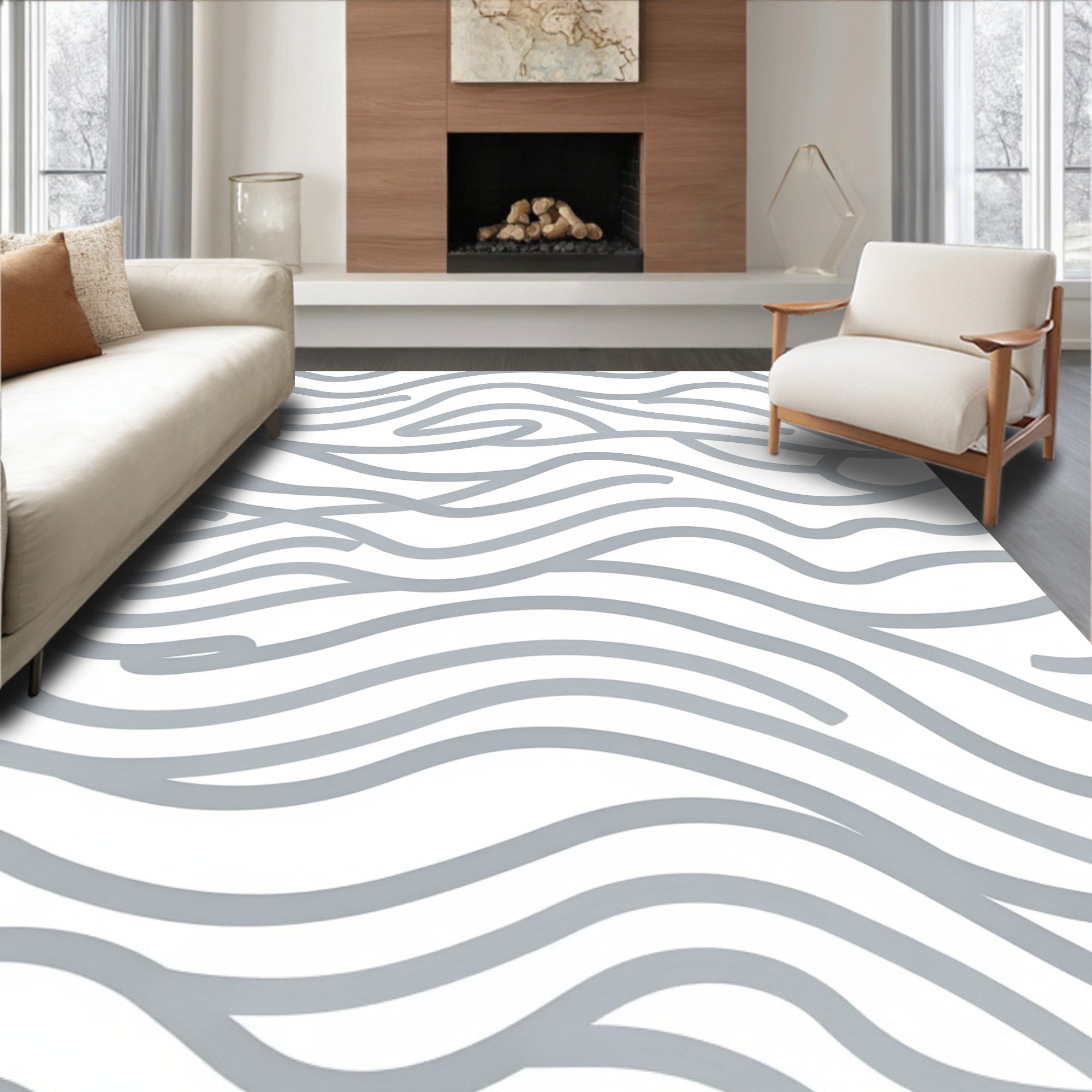 Winding Soft Line Pattern Rug