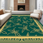Emerald Gold Floral Pattern Rug