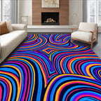 Vibrant Swirling Stripe Pattern Design Rug
