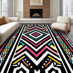 Bold Geometric Tribal Stripes Rug