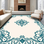 Intricate Floral Frame Design Rug