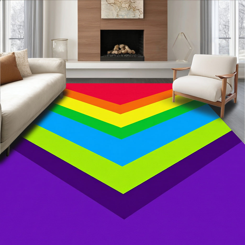 Chevron Rainbow Spectrum Design Rug