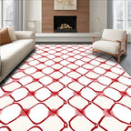 Red Linked Diamond Modern Graphic Rug
