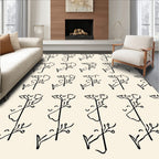 Minimalist Botanical Outline Pattern Rug