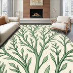 Green Branch Silhouette Pattern Design Rug