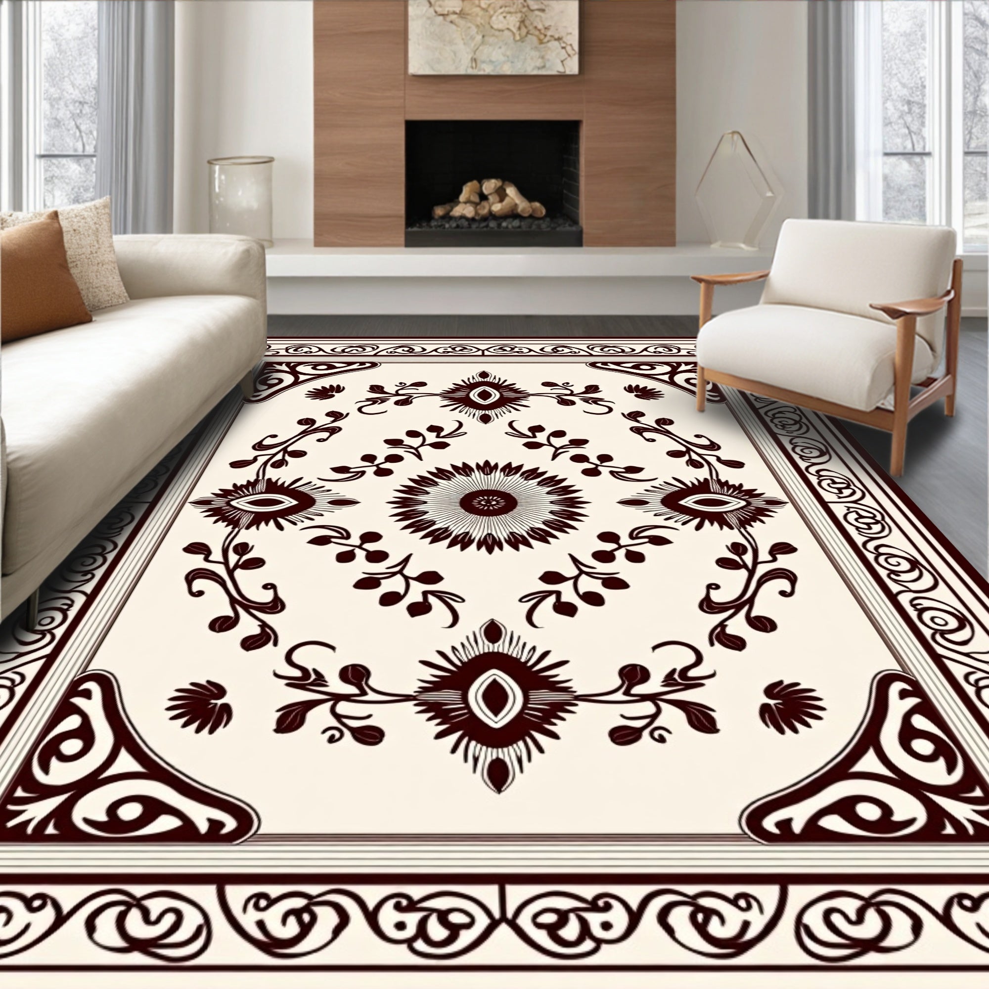 Antique Eye Blossom Border Rug