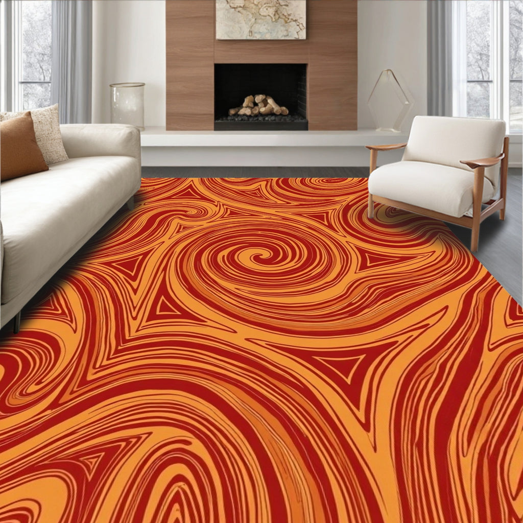 Trippy Swirls Triangles Rug