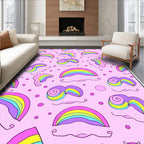 Whimsical Rainbow Cloud Pattern Rug
