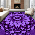 Purple Floral Mandala Pattern Rug