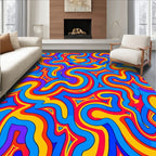 Vibrant Psychedelic Swirls Pattern Rug