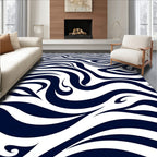 Abstract Dark Wave Pattern Rug