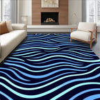 Ocean Wave Abstract Stripe Pattern Rug