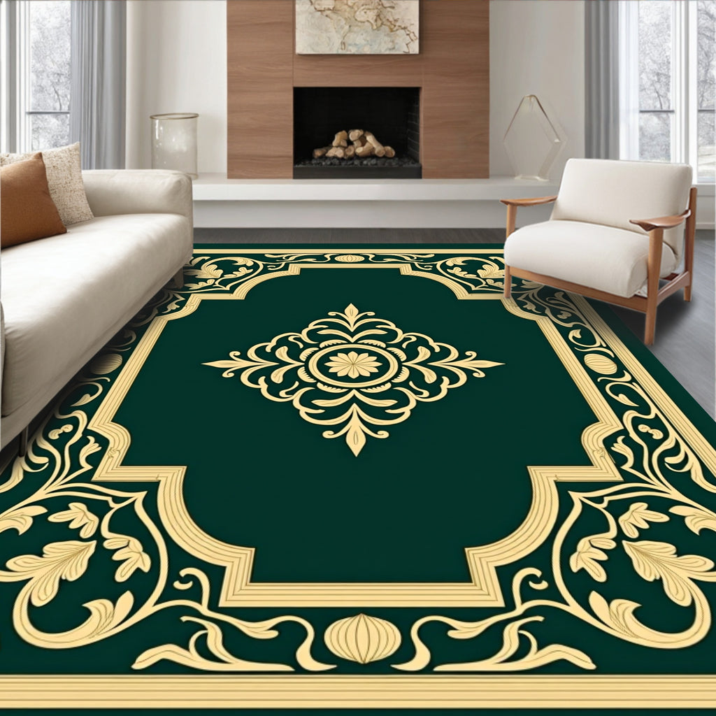 Ornate Floral Scrollwork Pattern Rug