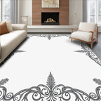 Ornate Flourish Scrollwork Pattern Rug