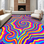 Psychedelic Swirl Vibrant Pattern Rug