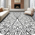 Intricate Swirl Floral Art Pattern Rug