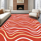 Wavy Stripe Warm Tone Design Rug
