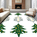 Green Star Christmas Tree Repeat Rug