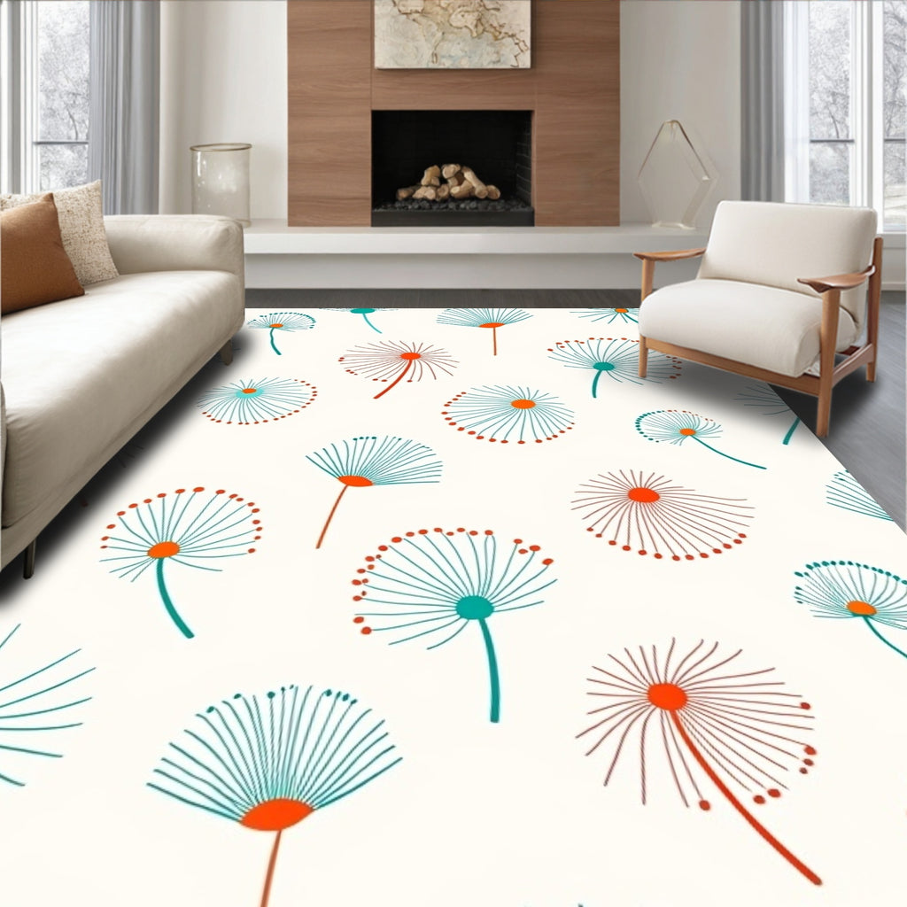 Dandelion Seed Head Pattern Design Rug