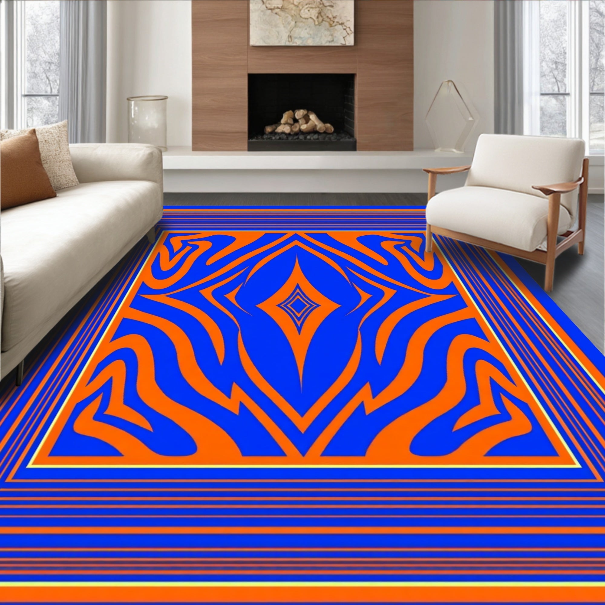 Bold Abstract Patterned Rug