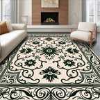 Dark Floral Vintage Scroll Rug