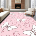 Pink Bow Swirl Pattern Rug