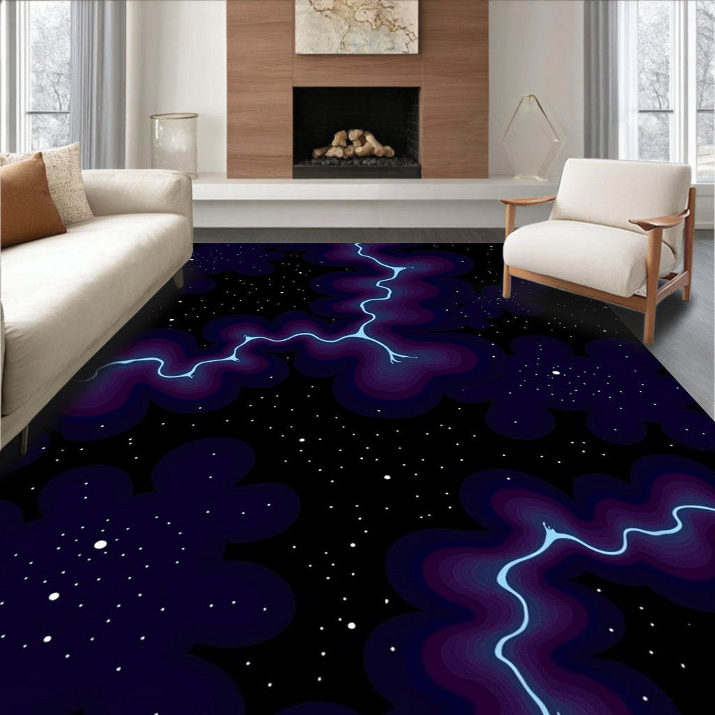 Cosmic Nebula With Starry Sky Design Rug