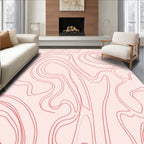 Blush Pink Swirl Abstract Design Rug