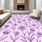 Purple Daisy Meadow Garden Rug