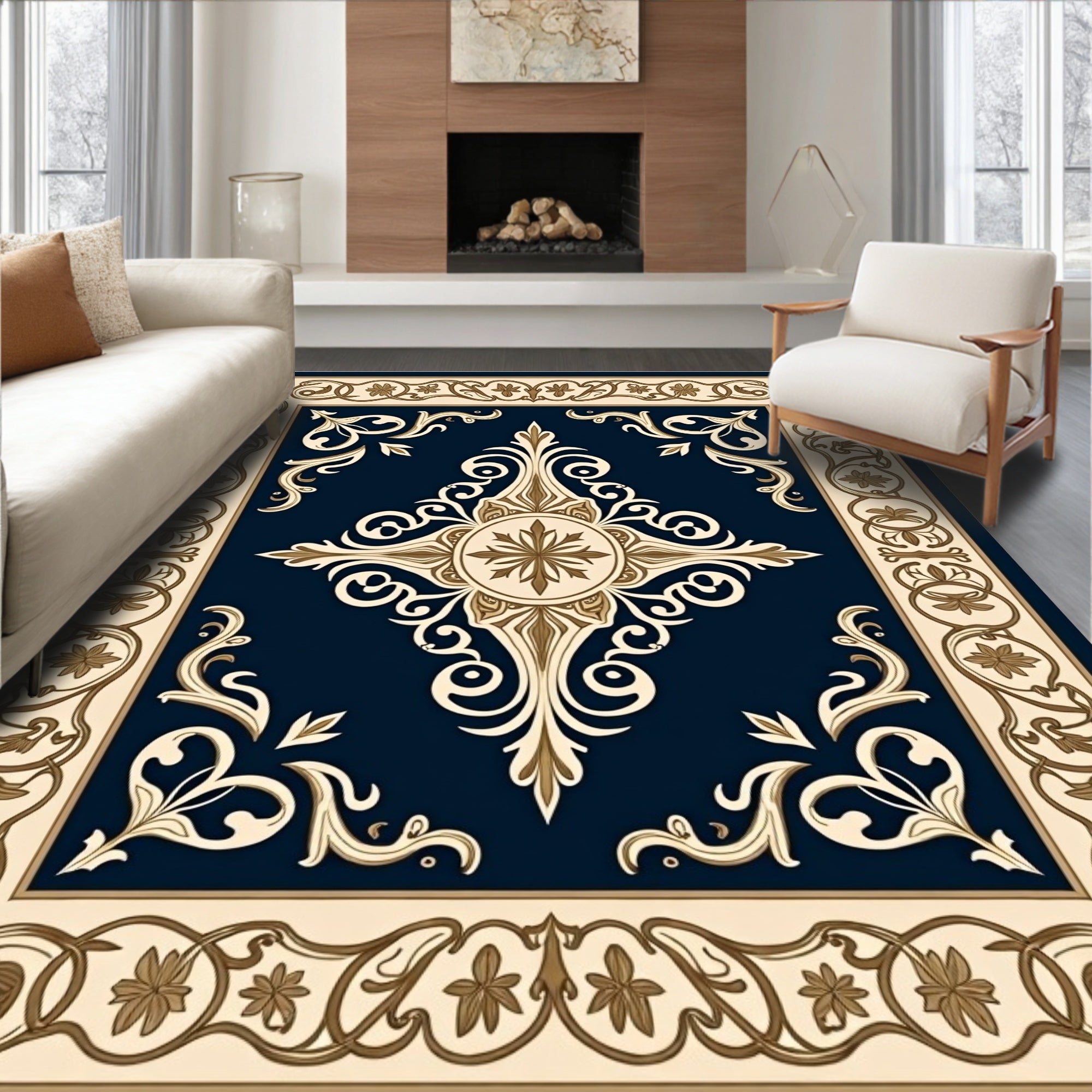 Classic Floral Medallion Decorative Rug