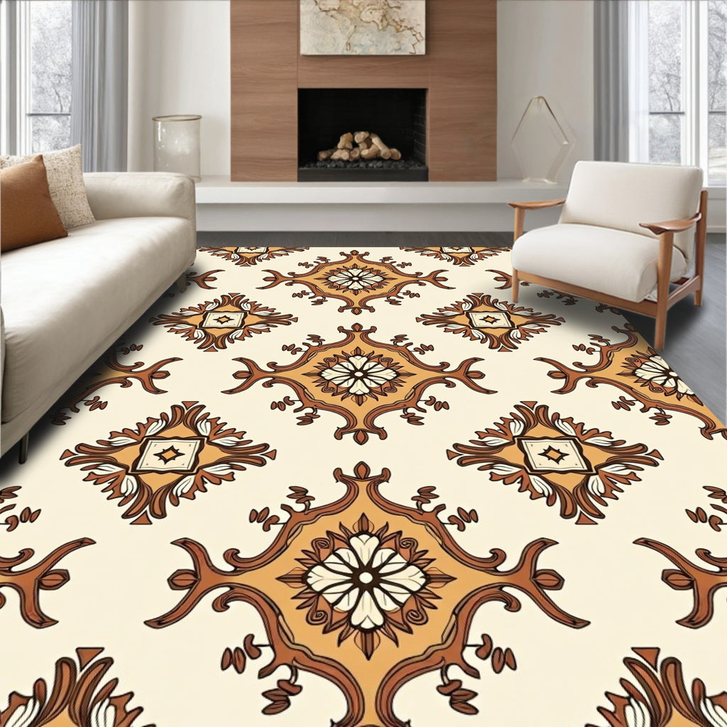 Traditional Floral Scrollwork Pattern Rug