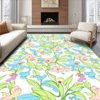 Pastel Floral Garden Nature Design Rug