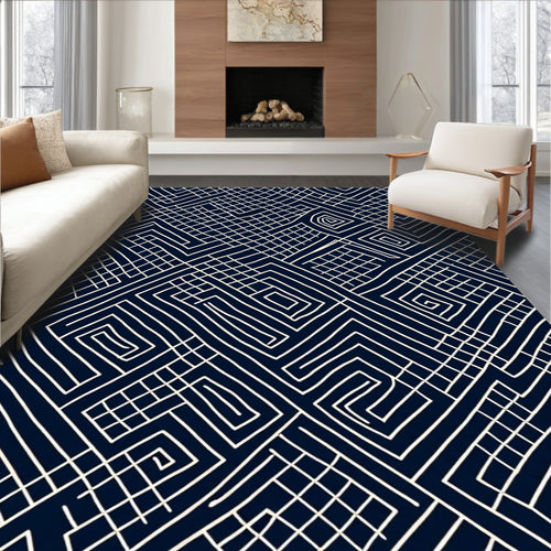 Abstract Maze Geometric Pattern Design Rug