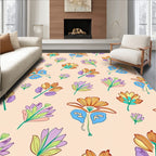 Vibrant Pastel Floral Design Rug