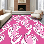 Pink Abstract Organic Flow Rug