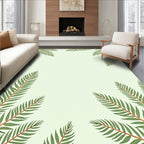 Green Leafy Branches Pattern Rug