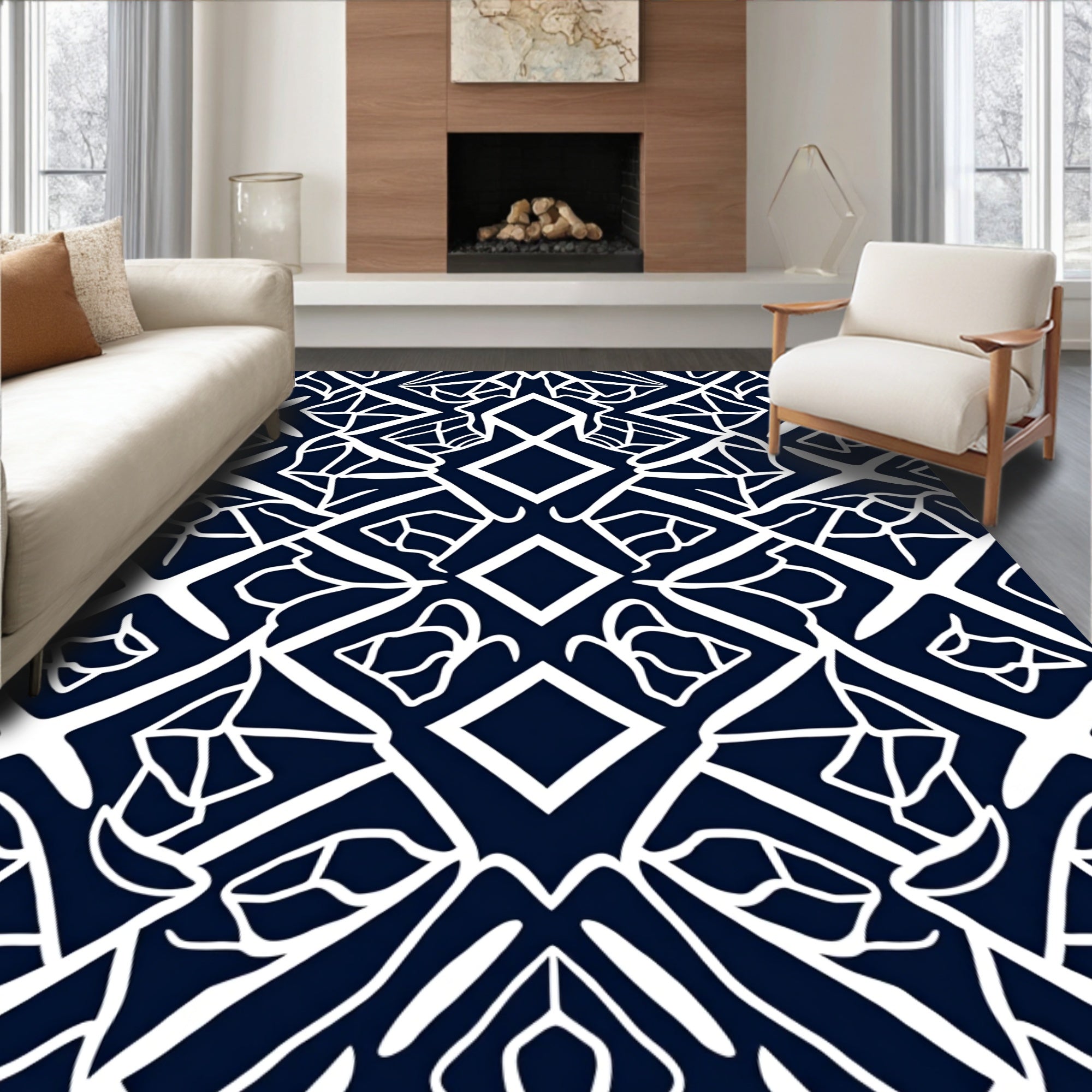 Bold Abstract Geometric Pattern Rug