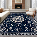 Ornate Floral Medallion Mandala Design Rug